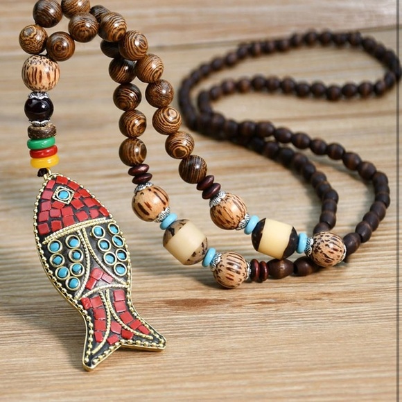 Bohemian Multicolor Beaded Necklace​ - Picture 2 of 2
